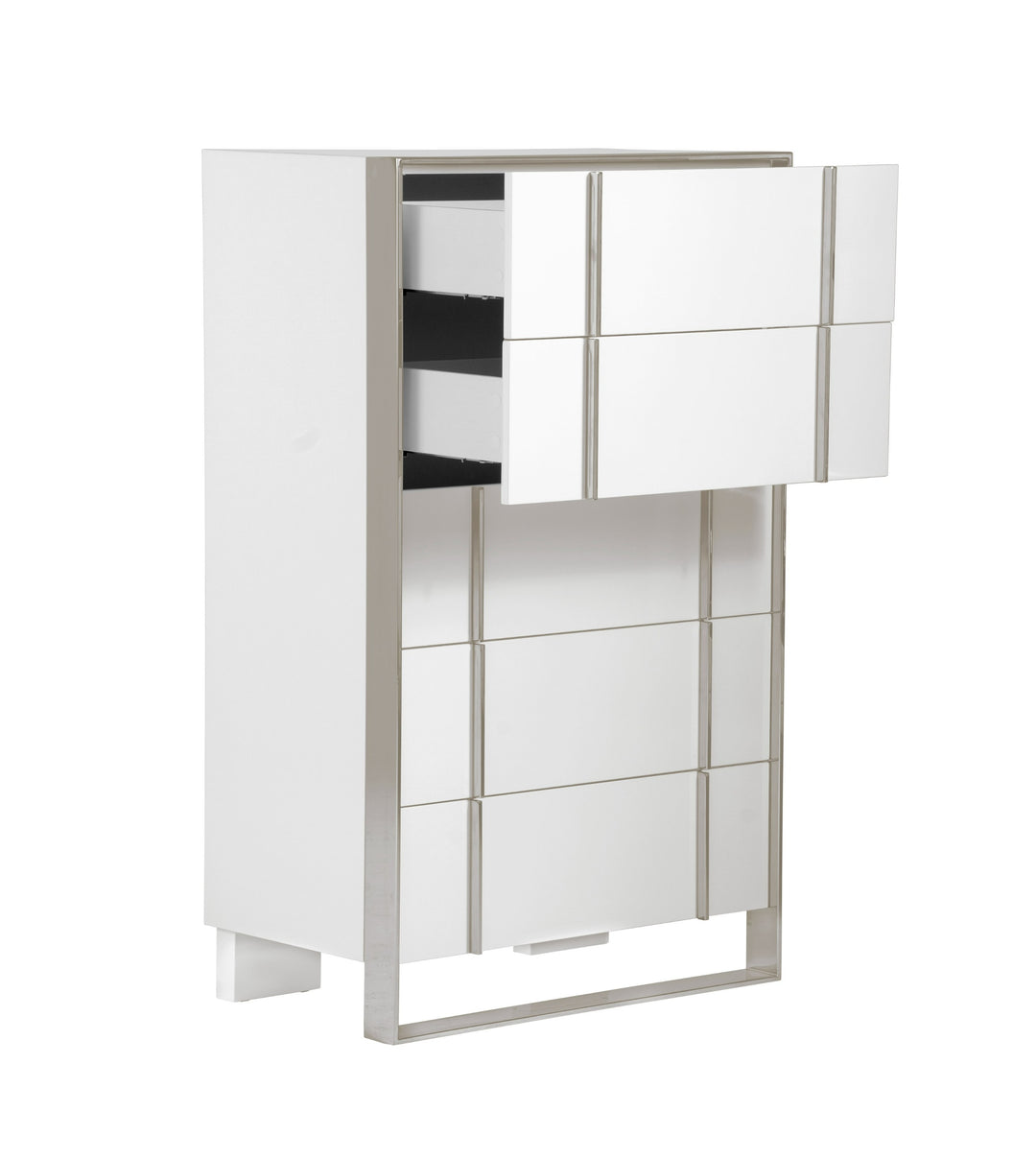Cartier - Modern White + Stainless Steel Chest
