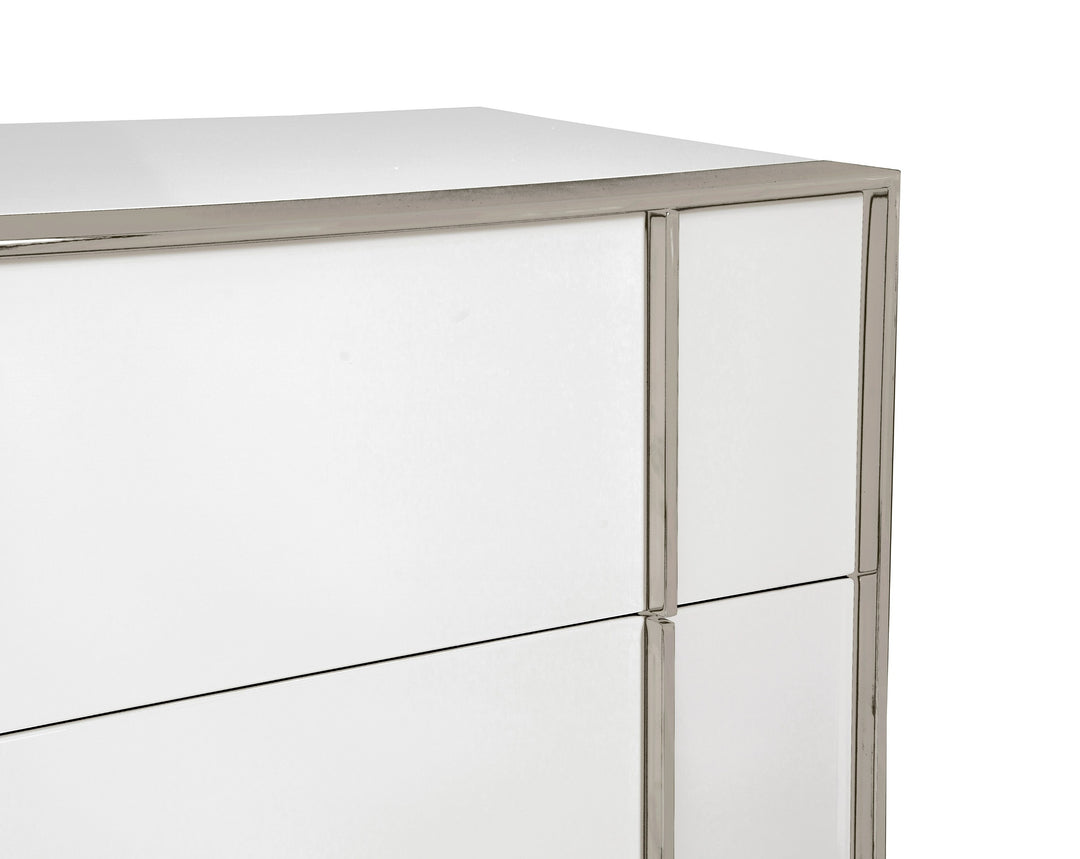 Cartier - Modern White + Stainless Steel Chest