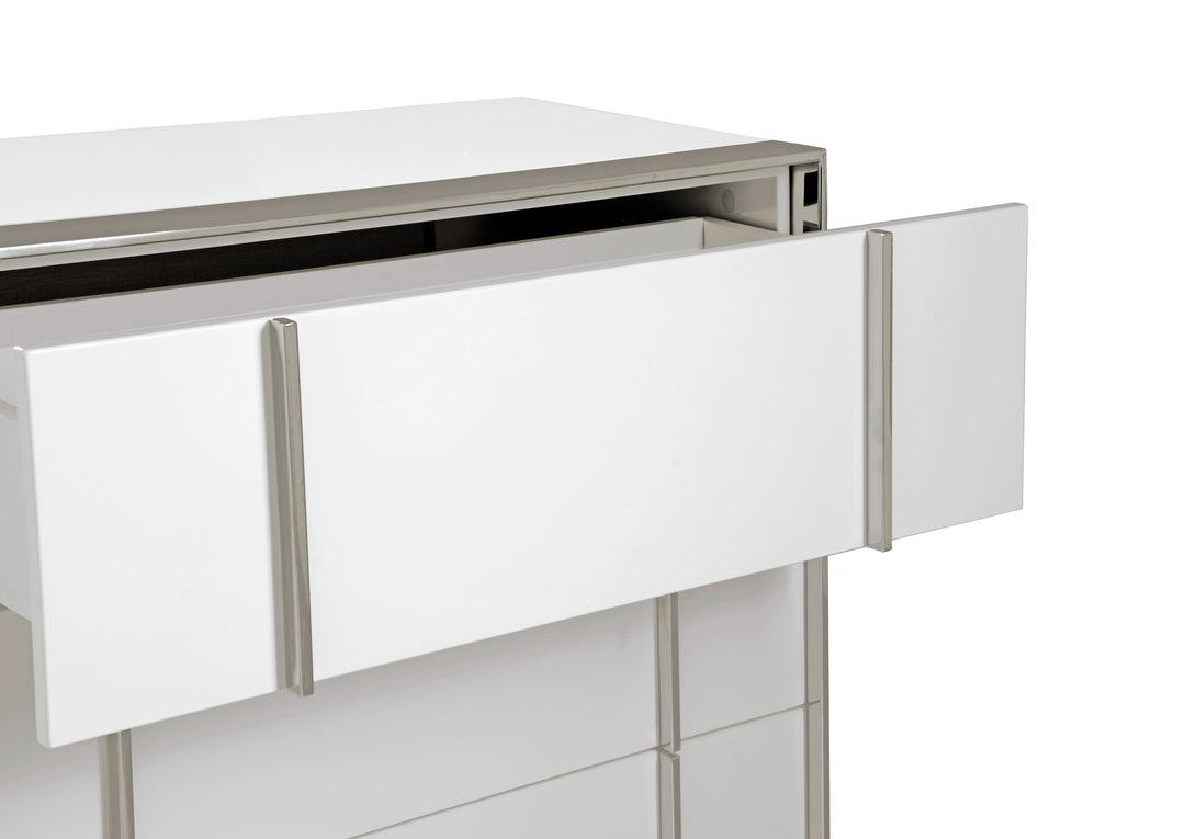 Cartier - Modern White + Stainless Steel Chest