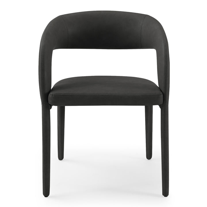 Faerron - Modern Black Leatherette Dining Chair