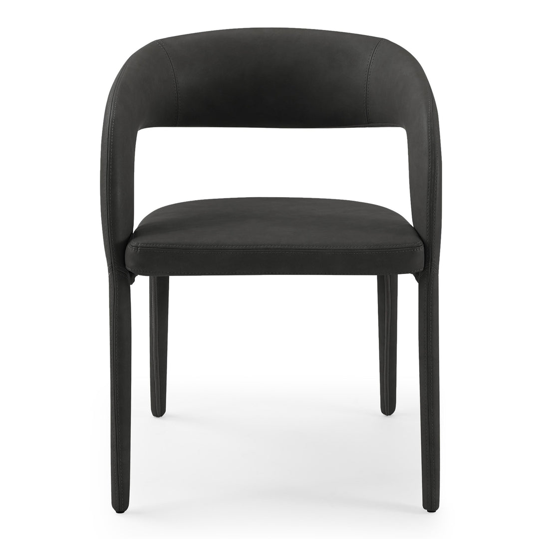 Faerron - Modern Black Leatherette Dining Chair