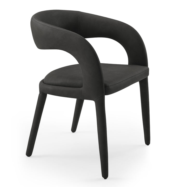 Faerron - Modern Black Leatherette Dining Chair