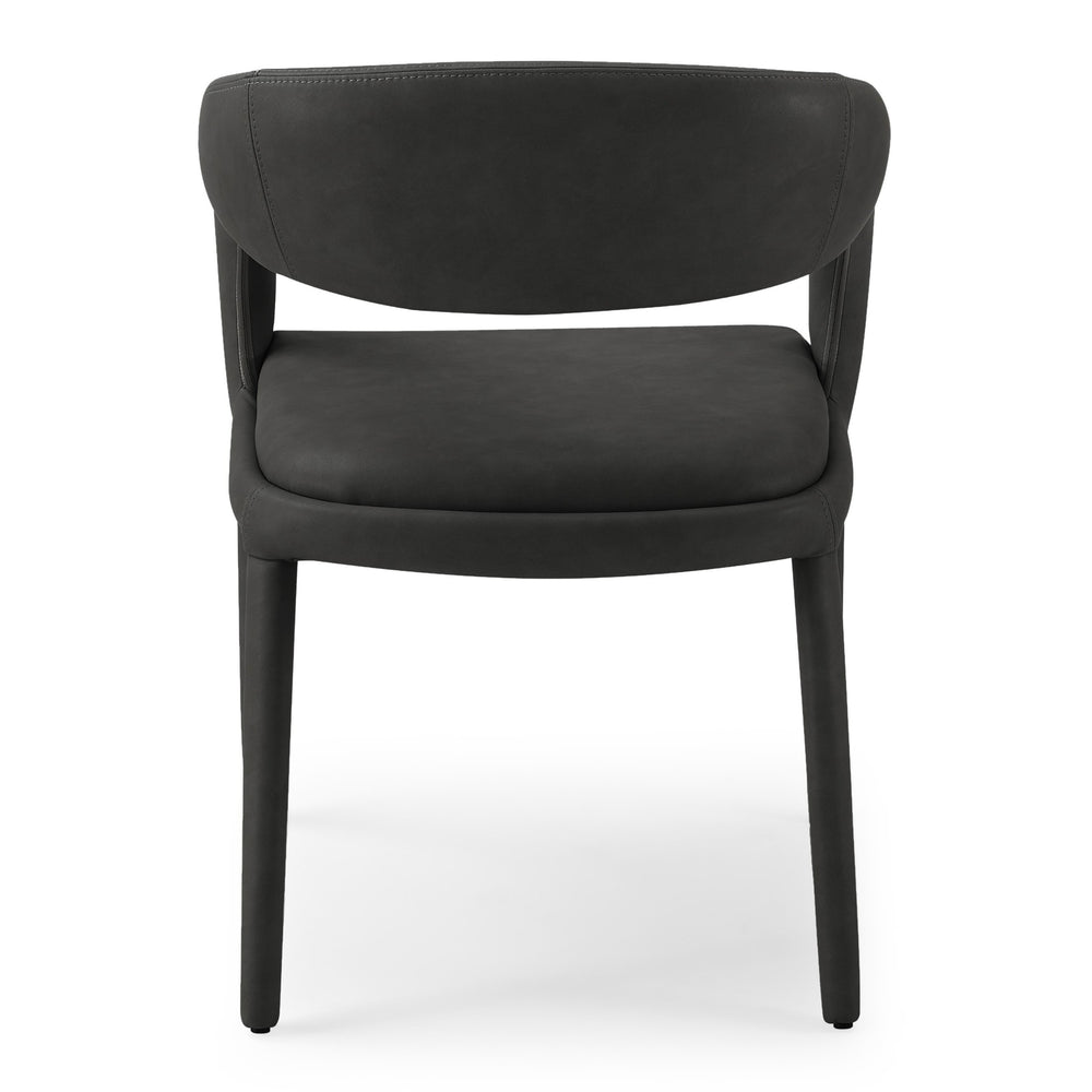 Faerron - Modern Black Leatherette Dining Chair - View 3