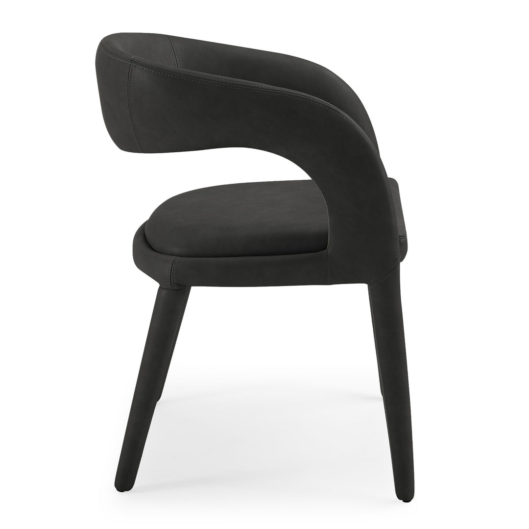 Faerron - Modern Black Leatherette Dining Chair