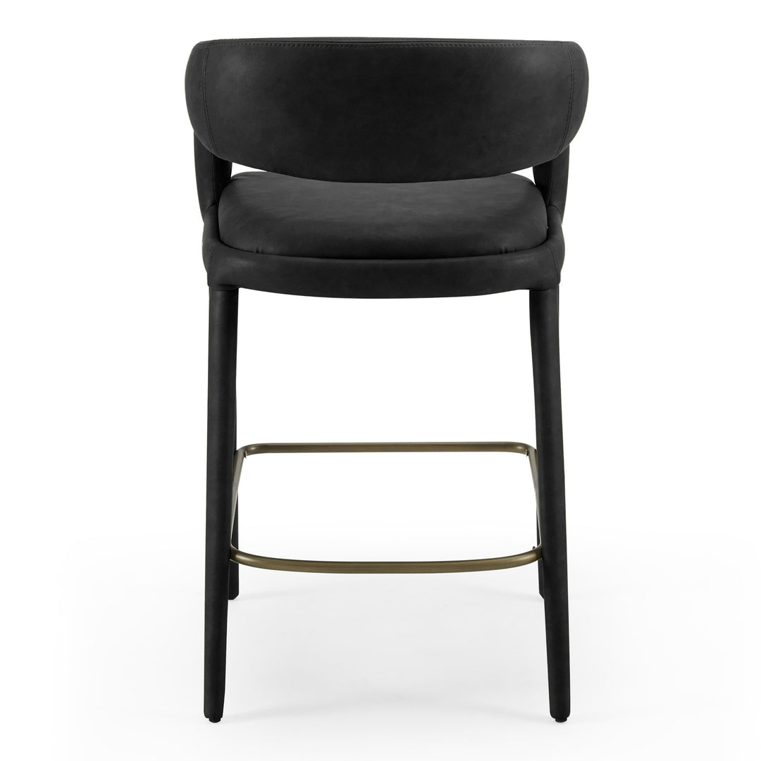 Faerron - Modern Black Leatherette Counter Chair