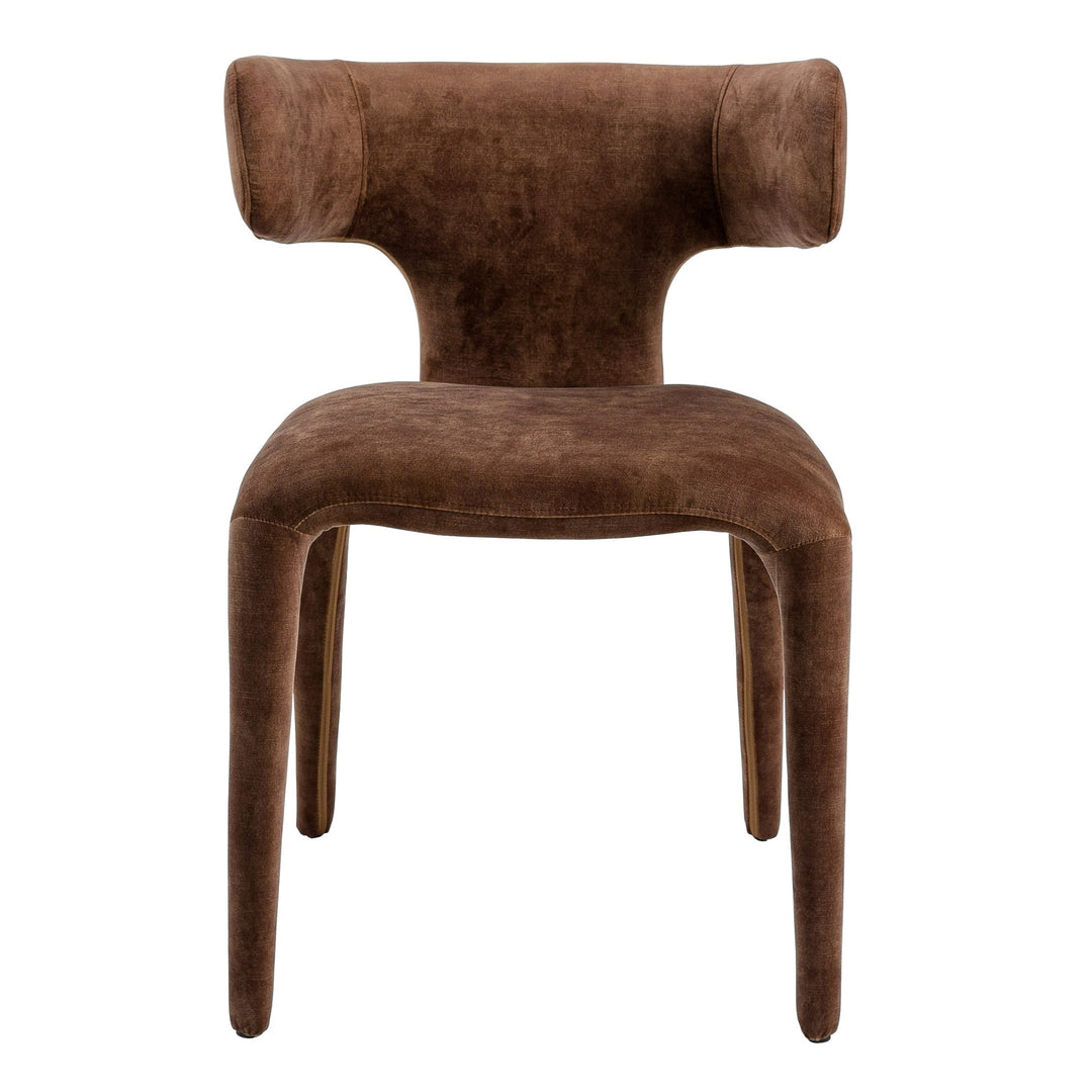 Saehee  Modern Camel Velvet Fabric Dining Chair