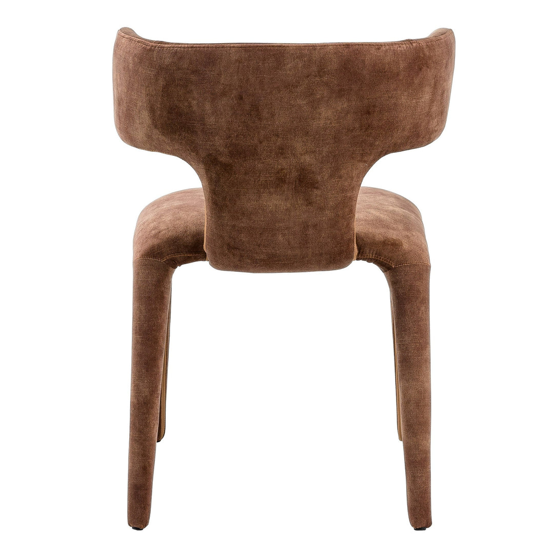 Saehee  Modern Camel Velvet Fabric Dining Chair