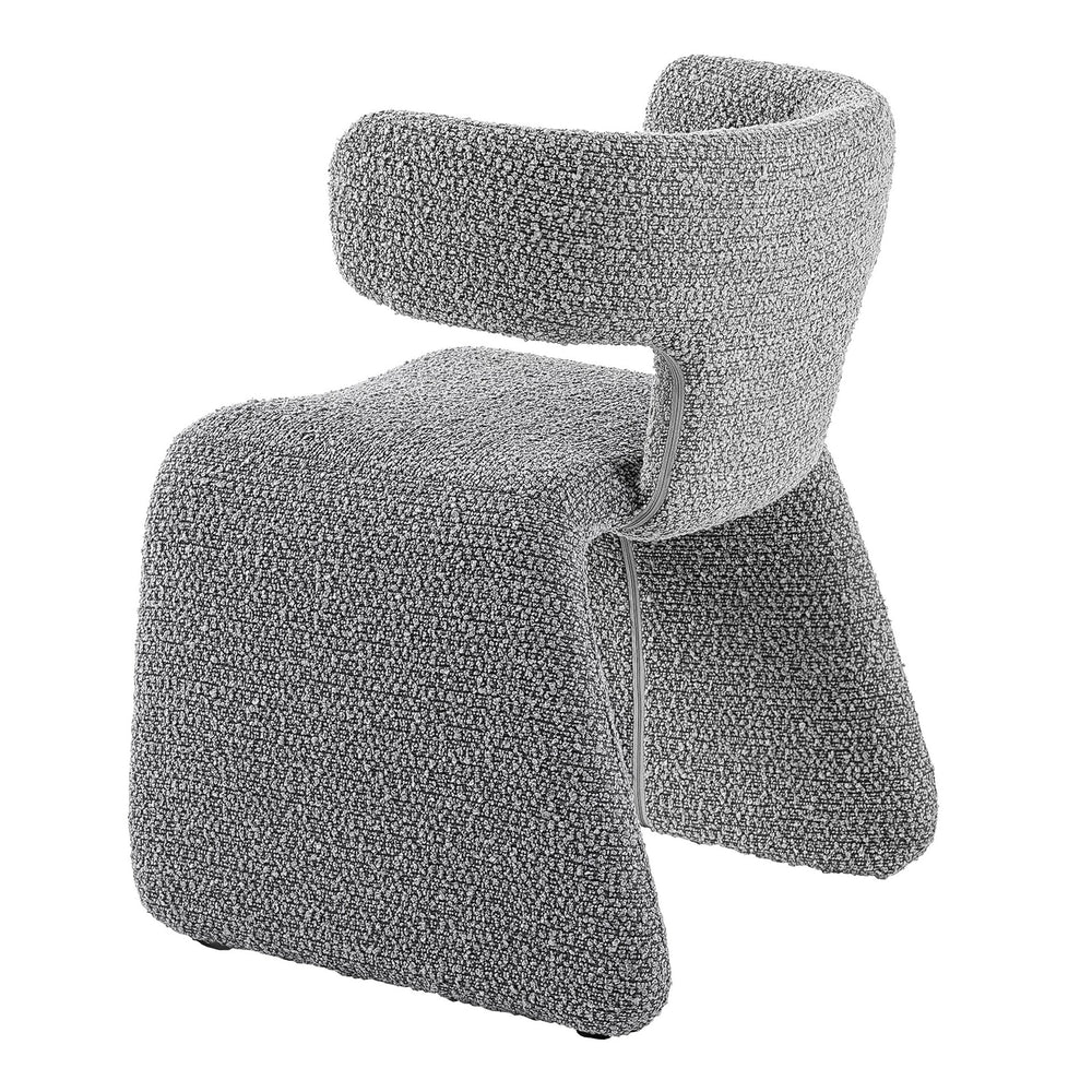 Bergman - Modern Light Grey Fabric Dining Chair - View 3