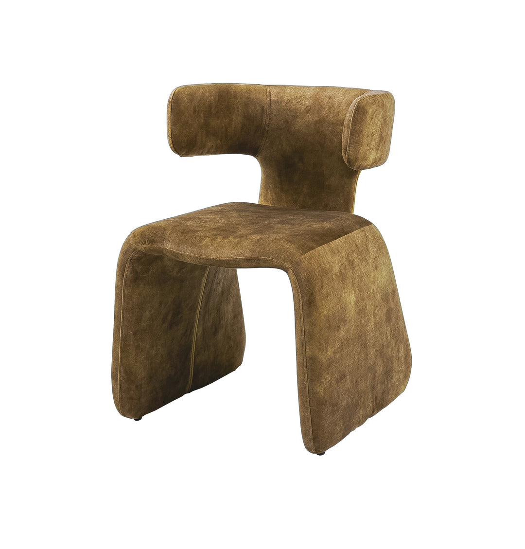 Bergman  Modern Brown Velvet Dining Chair
