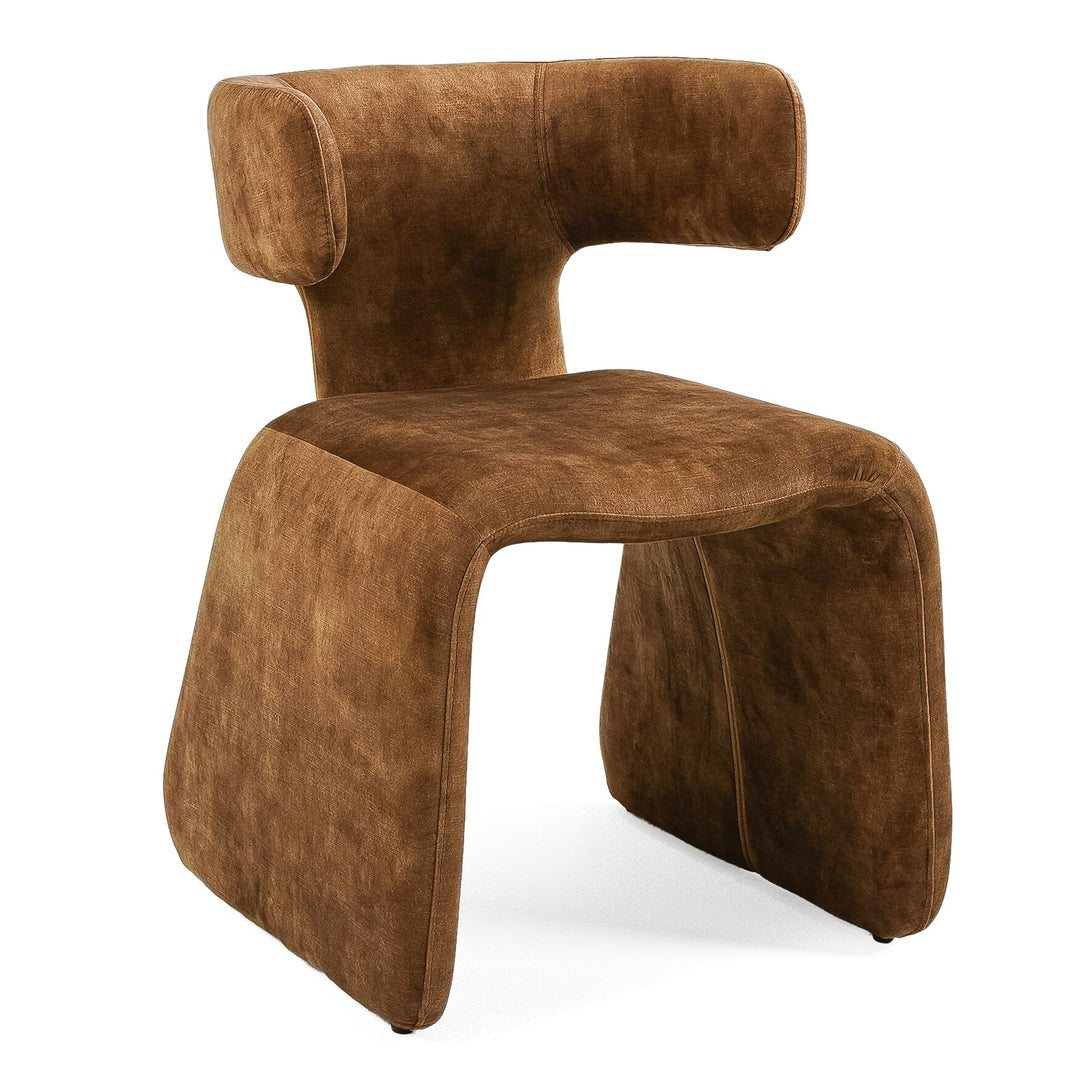 Bergman  Modern Brown Velvet Dining Chair