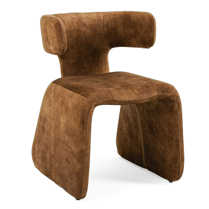 Bergman  Modern Brown Velvet Dining Chair
