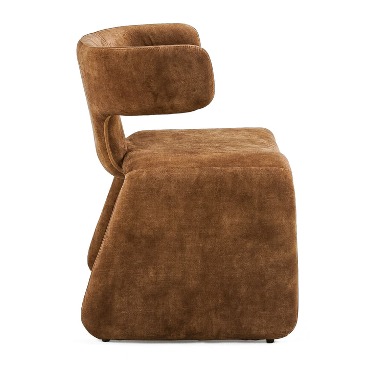 Bergman  Modern Brown Velvet Dining Chair