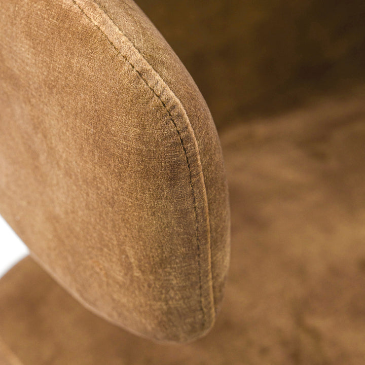 Bergman  Modern Brown Velvet Dining Chair