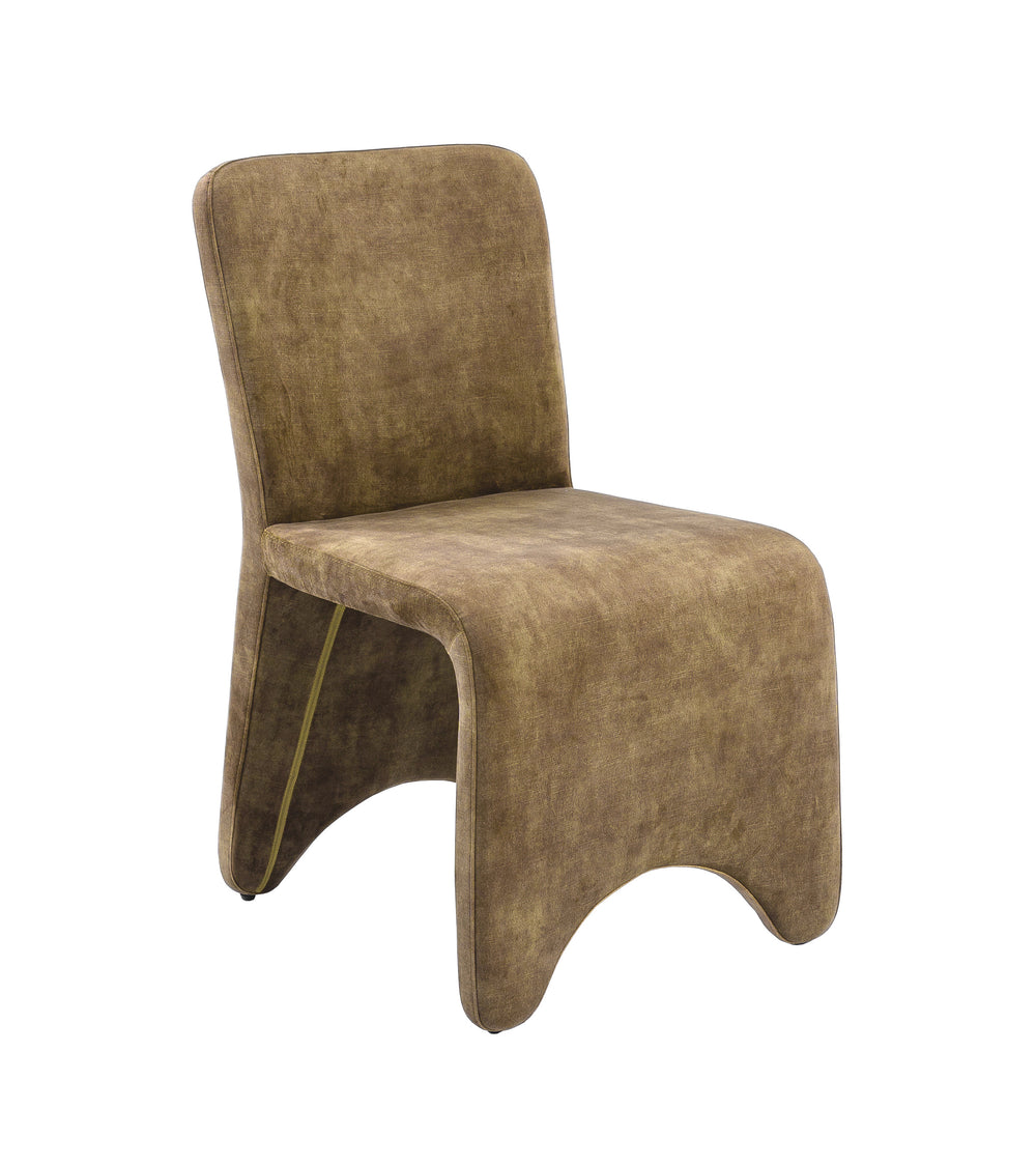 Ditka - Modern Camel Velvet Dining Chair (Set of 2) - View 6