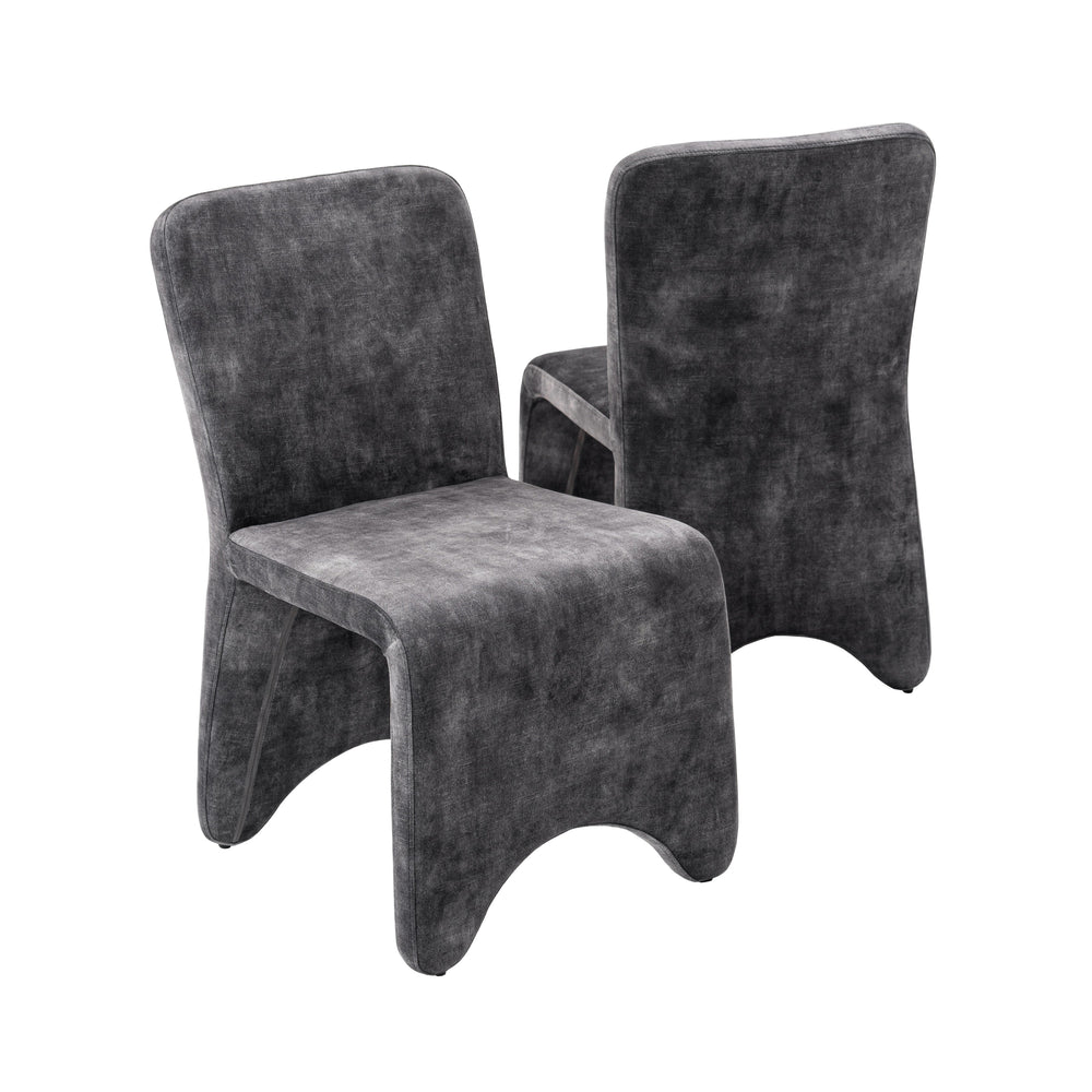 Ditka - Modern Grey Velvet Dining Chair (Set of 2)
