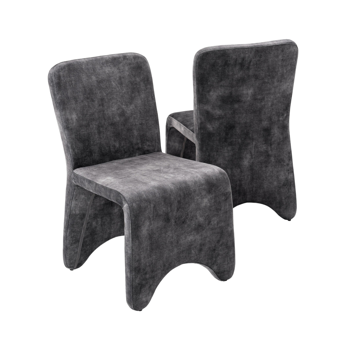 Ditka - Modern Grey Velvet Dining Chair (Set of 2)