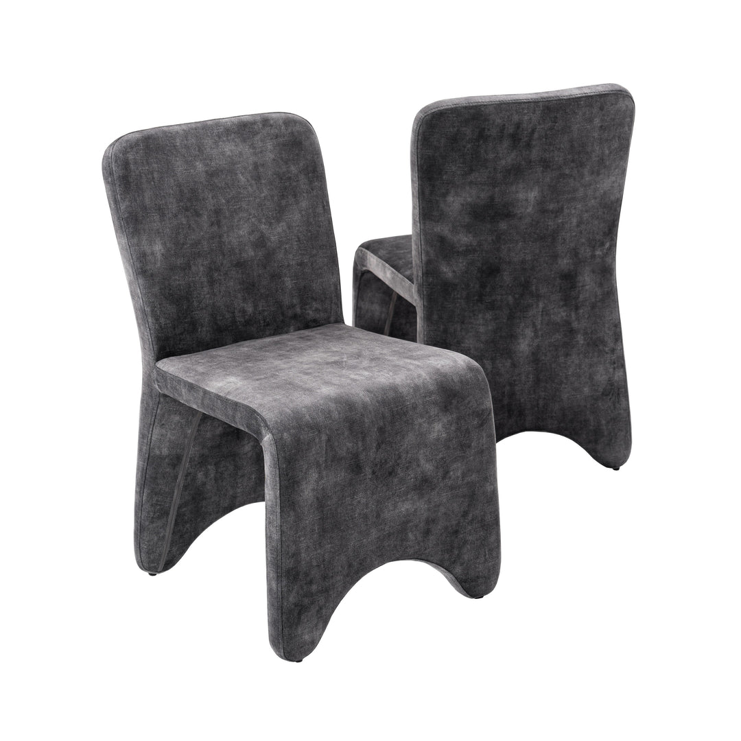 Ditka  Modern Grey Velvet Dining Chair (Set of 2)