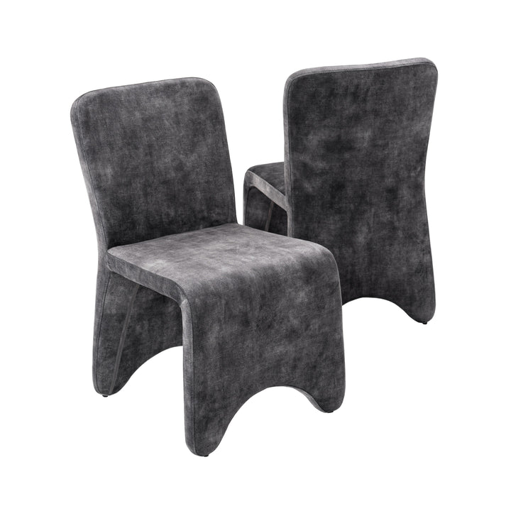 Ditka  Modern Grey Velvet Dining Chair (Set of 2)