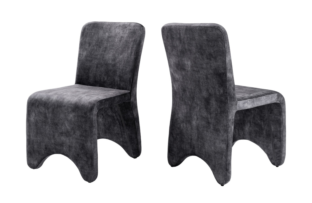 Ditka  Modern Grey Velvet Dining Chair (Set of 2)