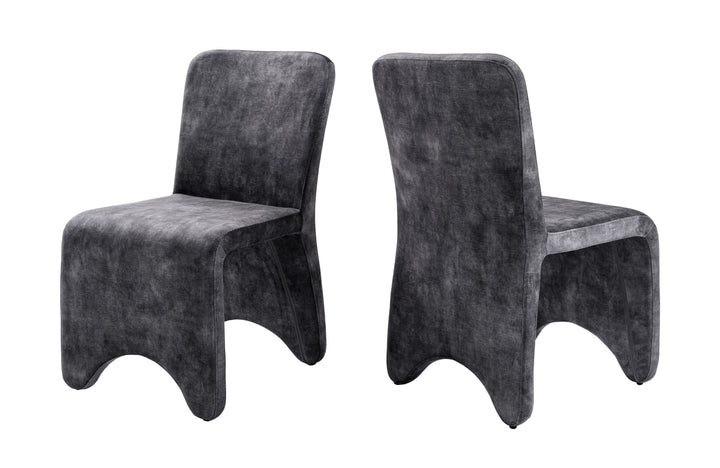 Ditka  Modern Grey Velvet Dining Chair (Set of 2)