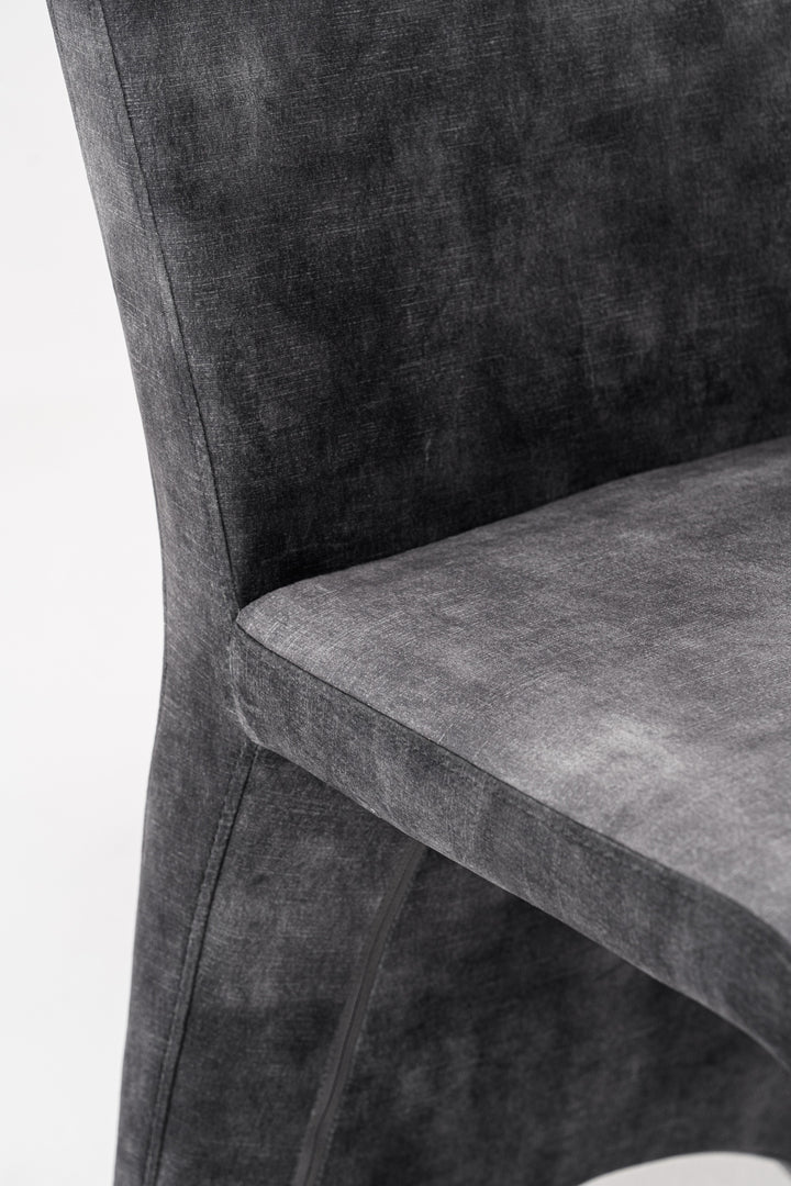 Ditka - Modern Grey Velvet Dining Chair (Set of 2)