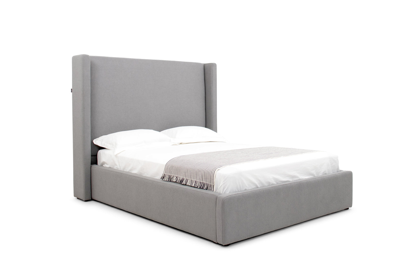 Queen Modrest Byrne - Modern Grey Fabric Bed