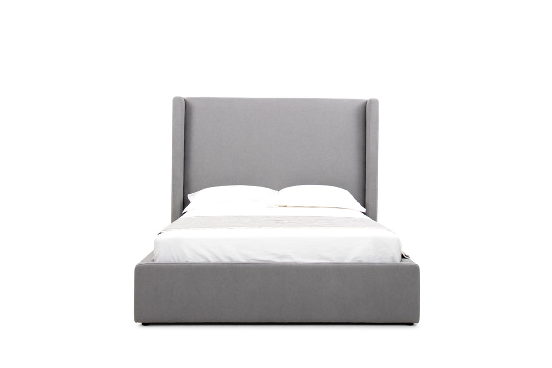 Queen Modrest Byrne - Modern Grey Fabric Bed