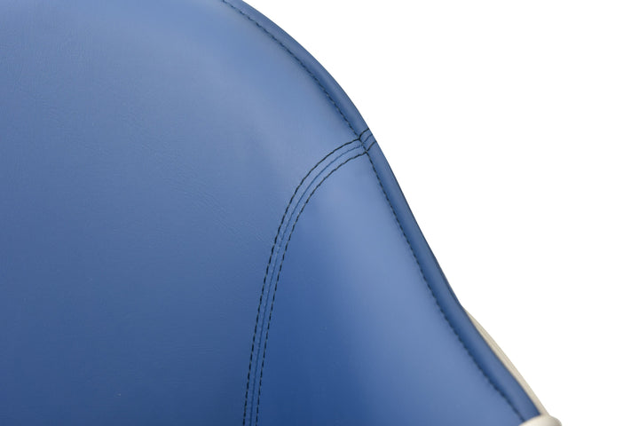 Calderon - Modern Blue &amp; Beige Vegan Leather Counter Chair