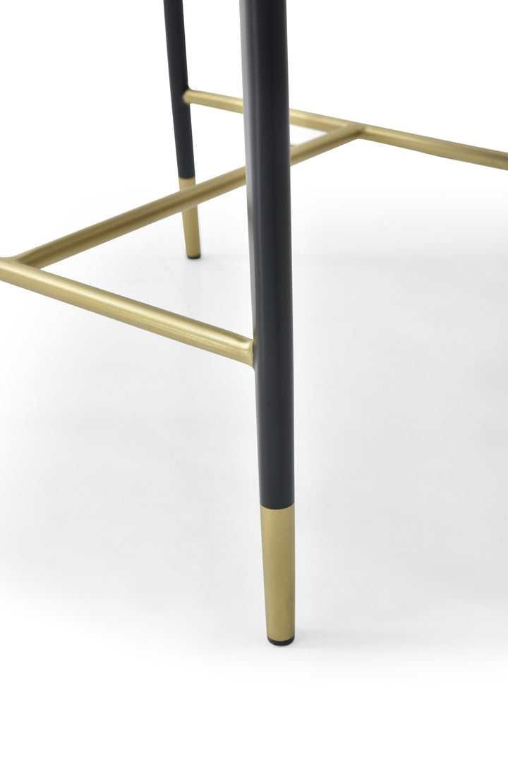 Calderon - Modern Blue &amp; Beige Vegan Leather Counter Chair