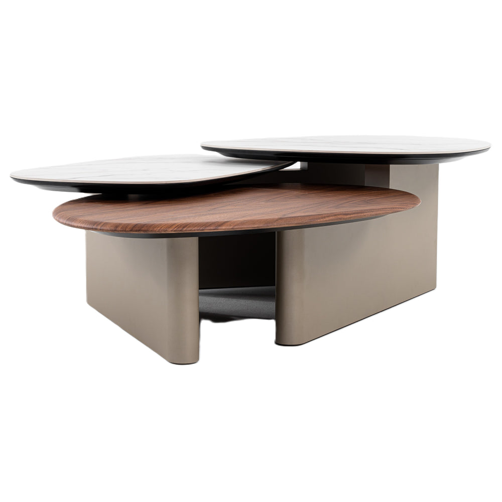 Robson - Modern Ceramic + Walnut Coffee Table - View 4