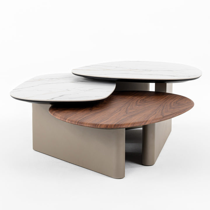 Robson  Modern Ceramic + Walnut Coffee Table