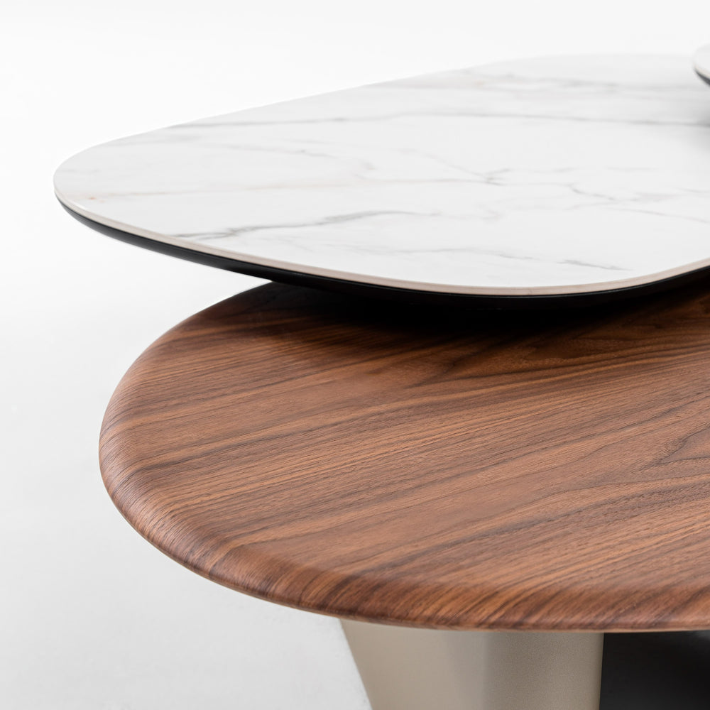 Robson - Modern Ceramic + Walnut Coffee Table - View 5