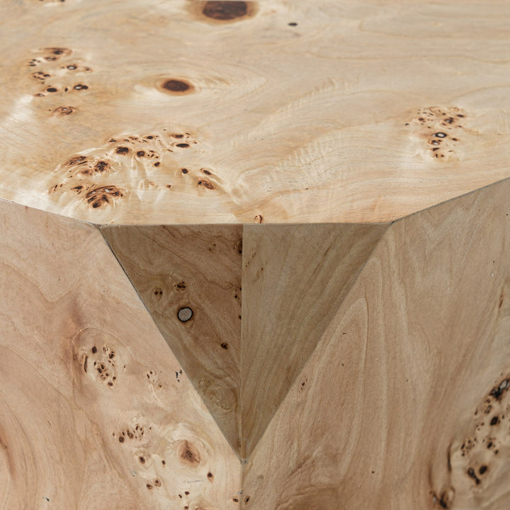 July - Modern Mapa Burl Round Coffee Table