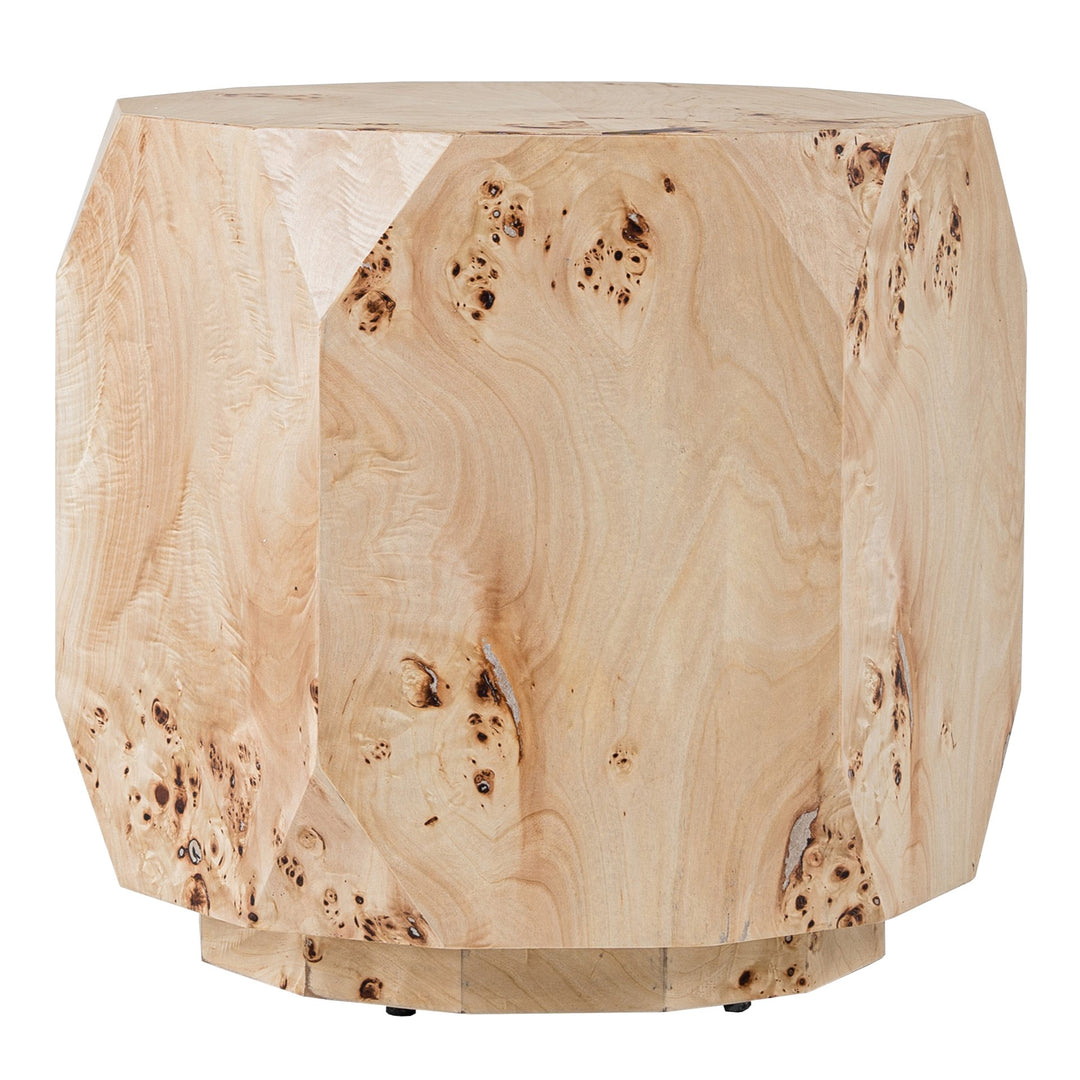 July - Modern Mapa Burl Round End Table