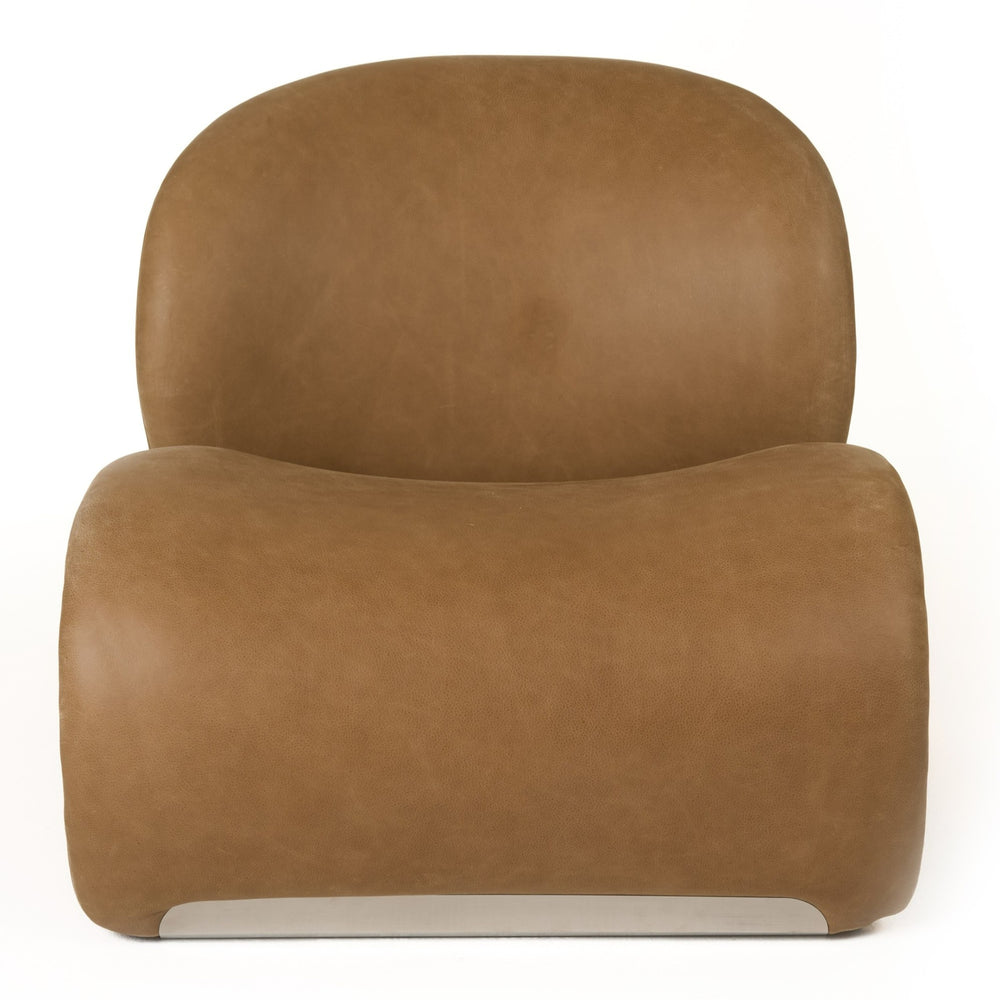 Donovan - Modern Brown Leather Accent Chair - View 3