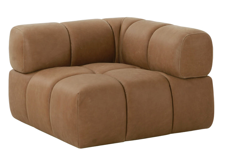Everest - Modern Brown Leather Modular Corner Sectional Seat