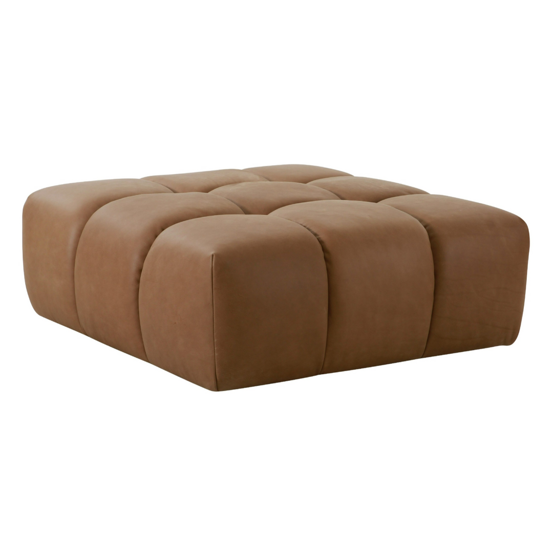 Everest - Modern Brown Leather Ottoman