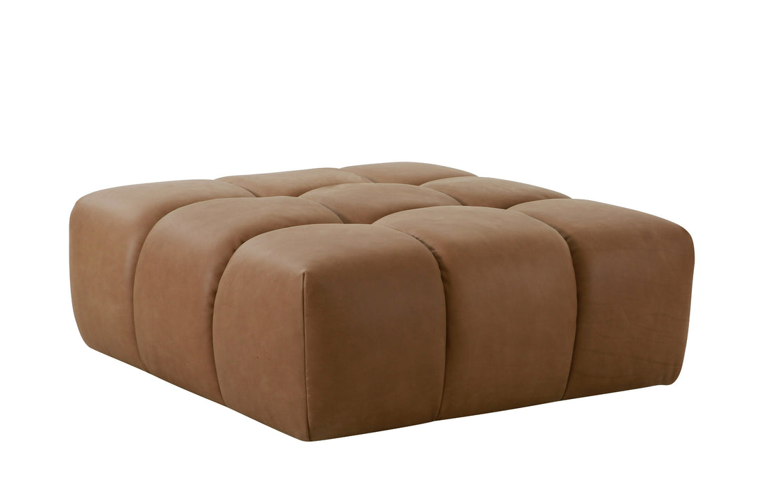Everest - Modern Brown Leather Ottoman