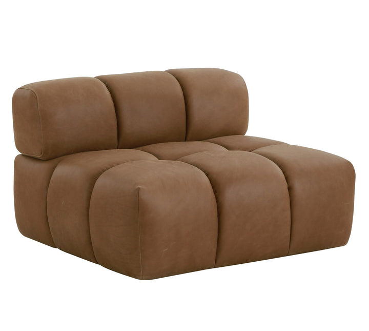 Everest - Modern Brown Leather Modular Armless Sectional Seat