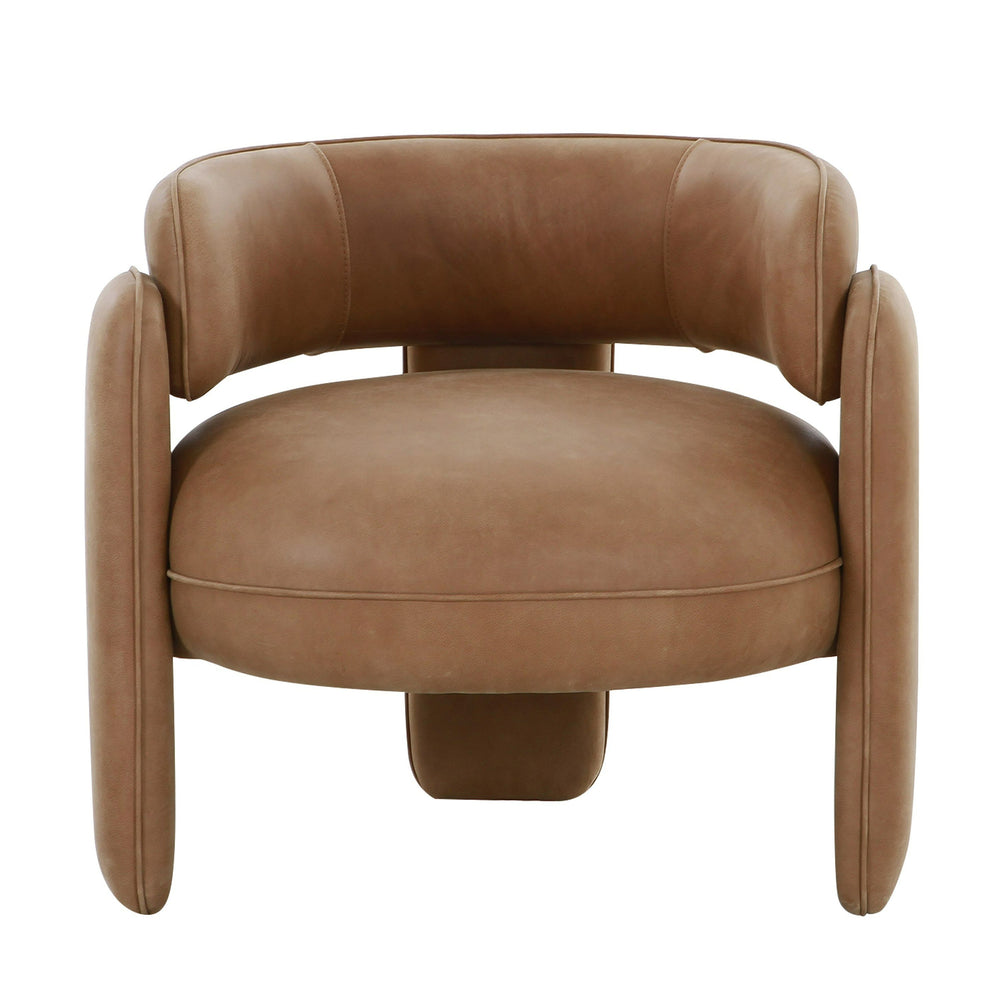 Tioga - Modern Brown Leather Accent Chair - View 3