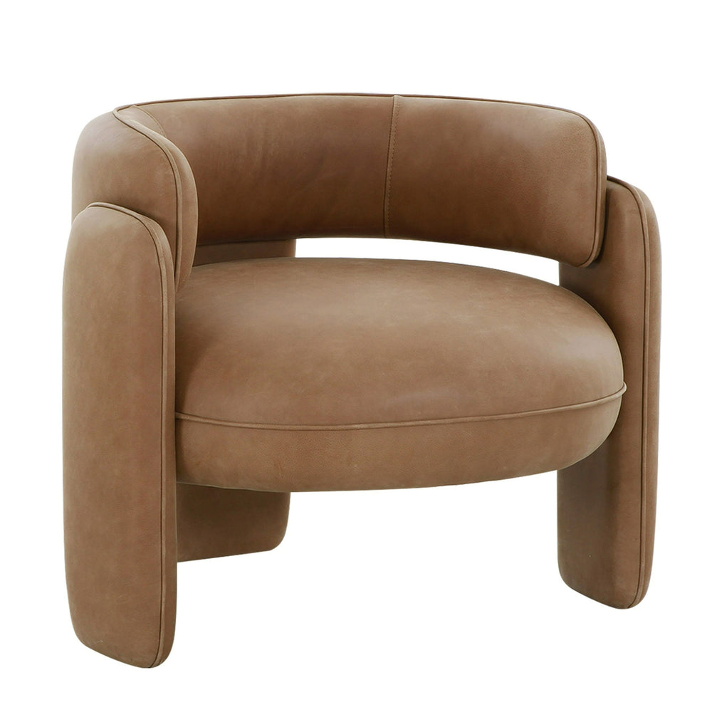 Tioga - Modern Brown Leather Accent Chair - View 2