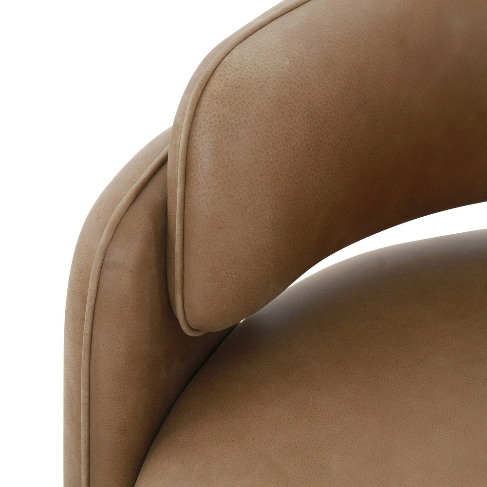 Tioga - Modern Brown Leather Accent Chair - View 6