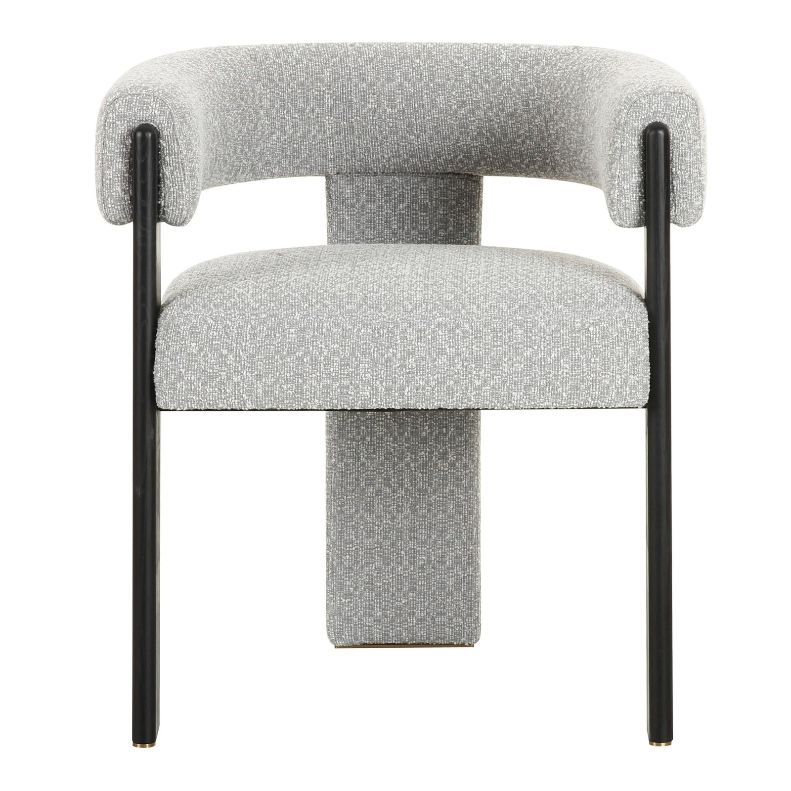 Kenmare - Modern Light Grey Fabric  Black Dining Chair