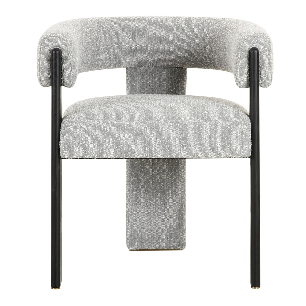 Kenmare - Modern Light Grey Fabric + Black Dining Chair - View 2