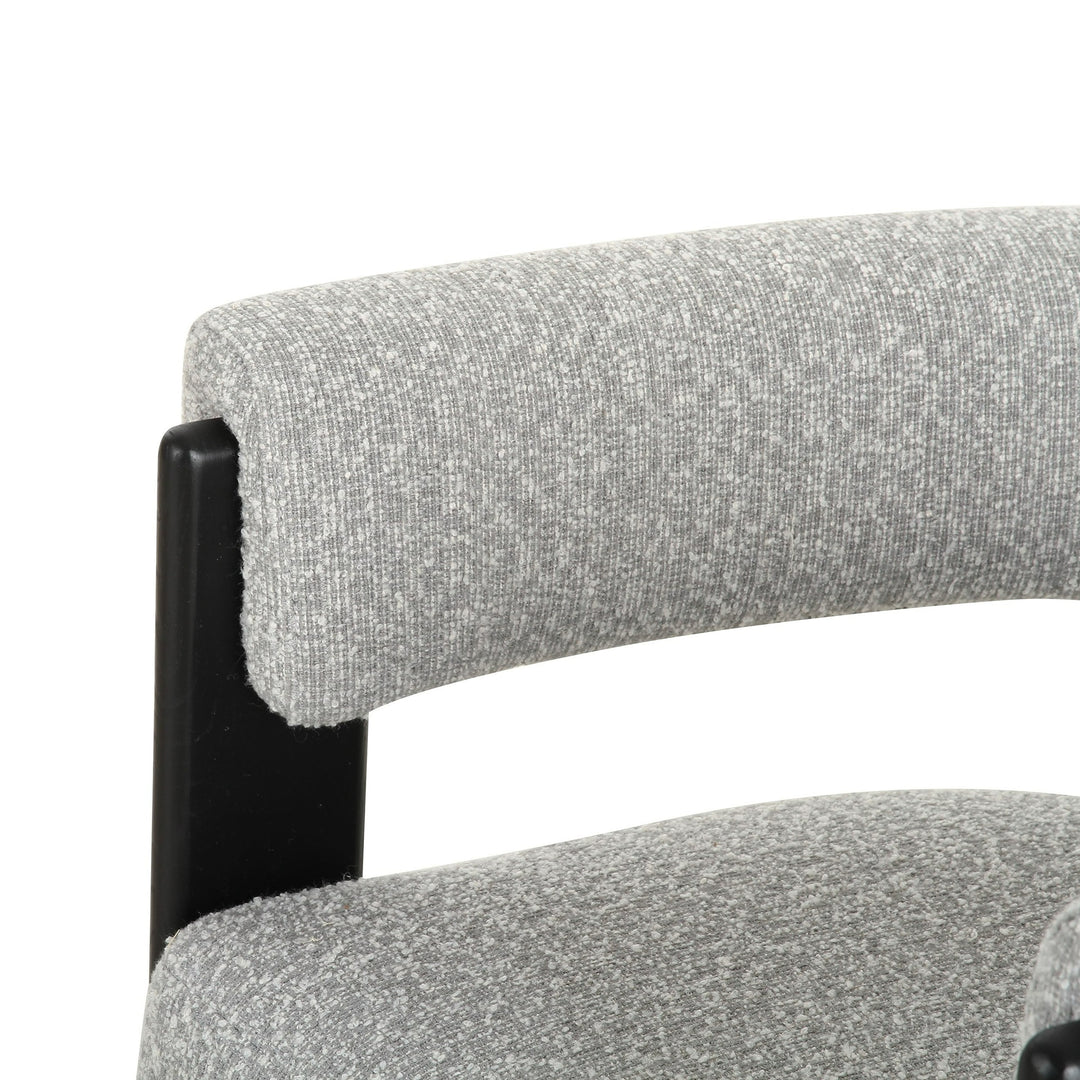 Kenmare  Modern Light Grey Fabric + Black Dining Chair