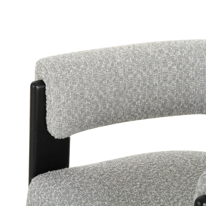 Kenmare - Modern Light Grey Fabric + Black Dining Chair