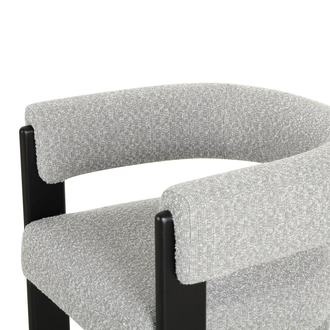 Kenmare  Modern Light Grey Fabric + Black Dining Chair