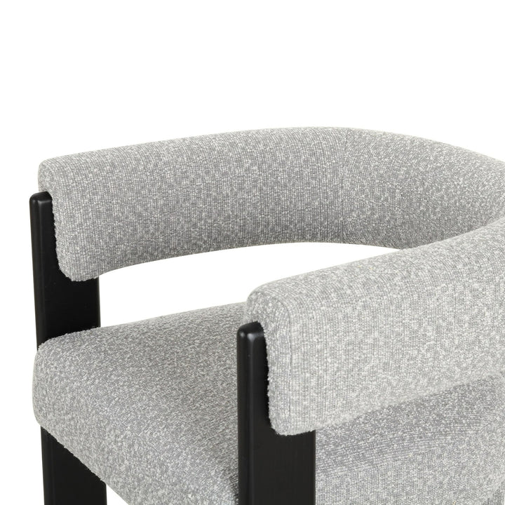 Kenmare - Modern Light Grey Fabric + Black Dining Chair