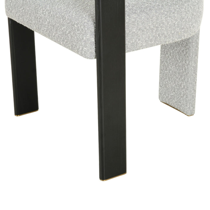 Kenmare - Modern Light Grey Fabric  Black Dining Chair