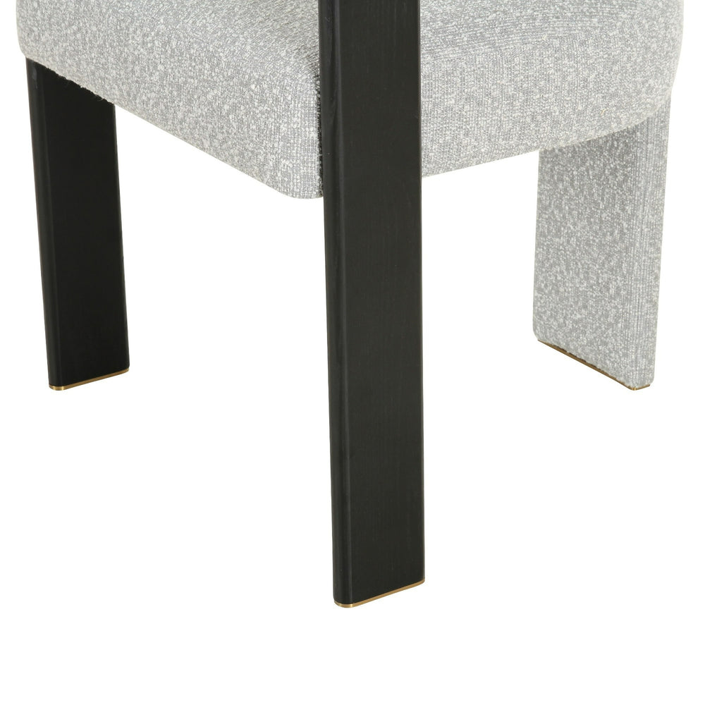 Kenmare - Modern Light Grey Fabric + Black Dining Chair - View 8